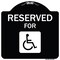 Signmission Designer Series-Graphic Handicapped Reserved Black & White, 18" x 18", BW-1818-9837 A-DES-BW-1818-9837 - alternate 1